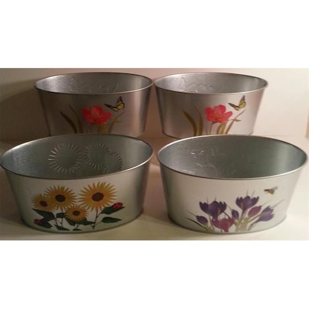 Perfectpatio 4 in. Galvanized Planter PE697340